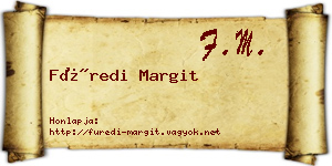 Füredi Margit névjegykártya